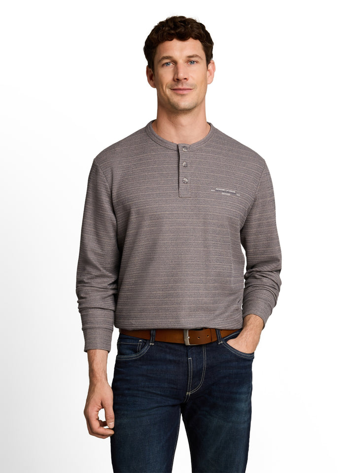 spacedye henley, taupe blue inject structure 40938 Bild 5