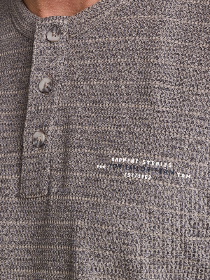 spacedye henley, taupe blue inject structure 40938 Bild 6