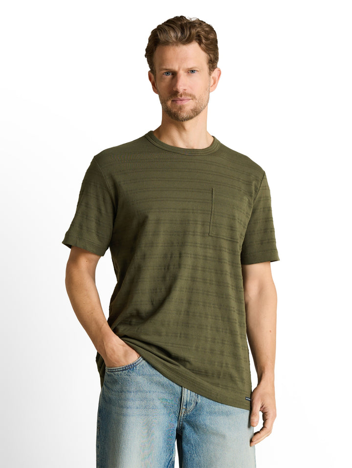 striped structured t-shirt, deep leaf green 26543 Bild 6