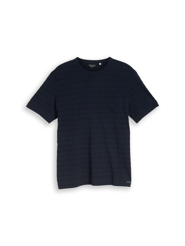 striped structured t-shirt, sky captain blue 10668 Bild 1