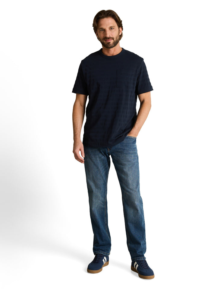 striped structured t-shirt, sky captain blue 10668 Bild 3