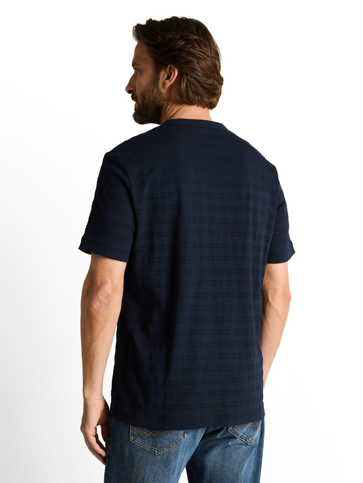 striped structured t-shirt, sky captain blue 10668 Bild 4