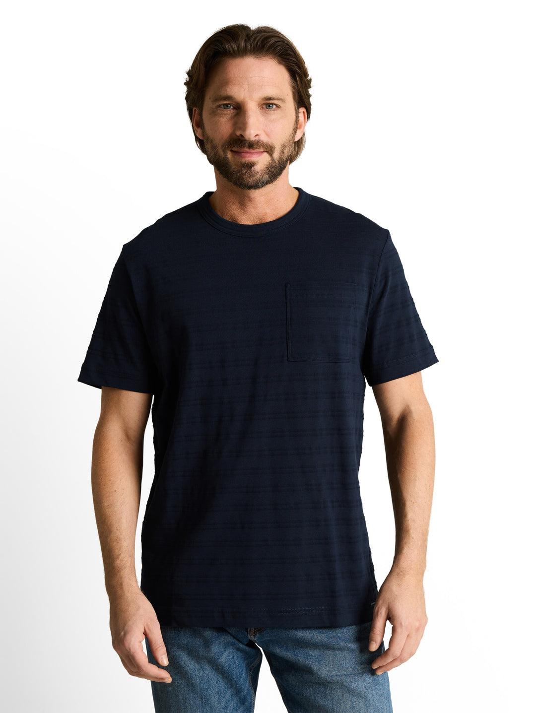 striped structured t-shirt, sky captain blue 10668 Bild 6