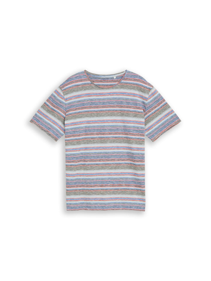striped t-shirt, white green multicolor stripe 40382 Bild 1
