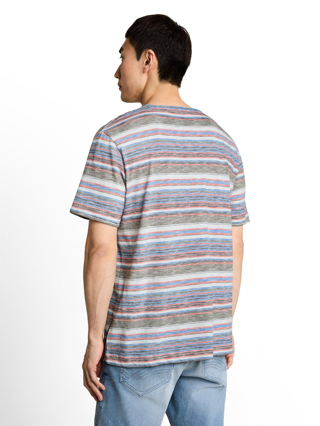 striped t-shirt, white green multicolor stripe 40382 Bild 4