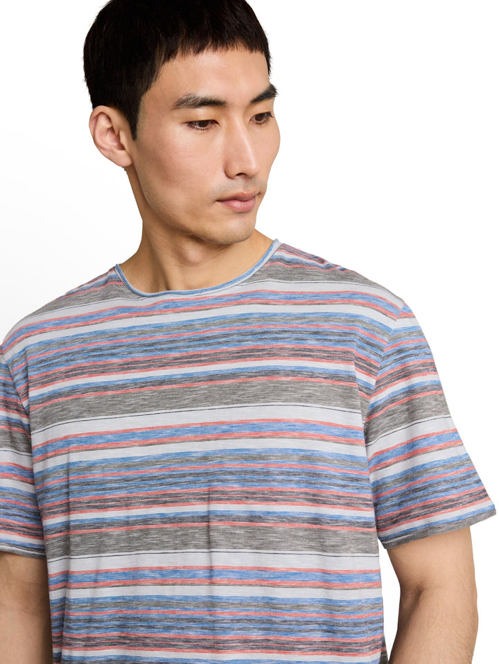 striped t-shirt, white green multicolor stripe 40382 Bild 6