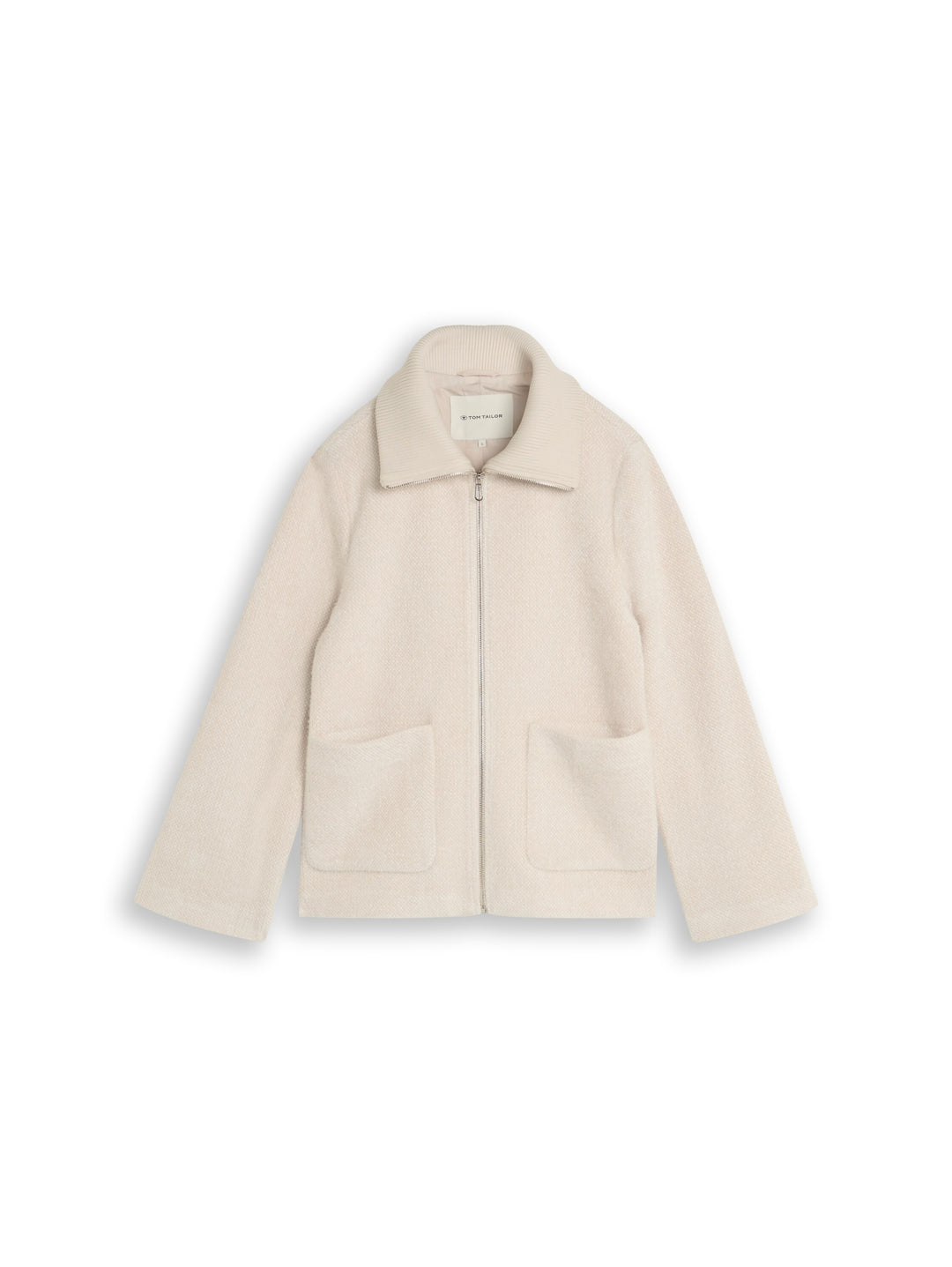 structured cosy jacket, cold beige structure 41069 Bild 1