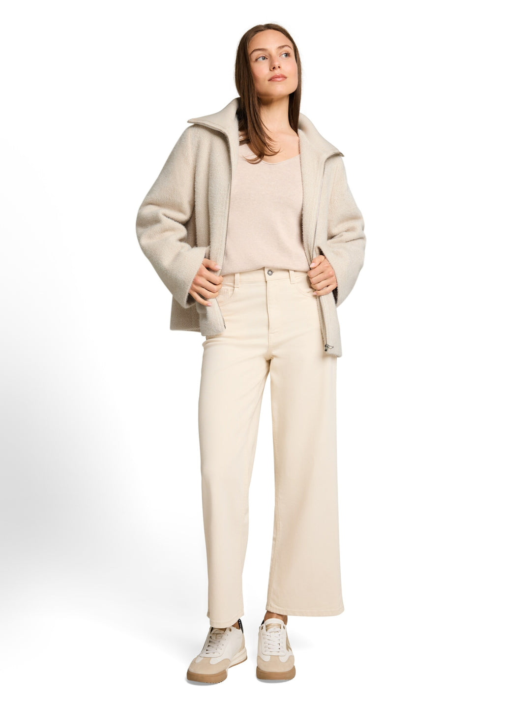 structured cosy jacket, cold beige structure 41069 Bild 3