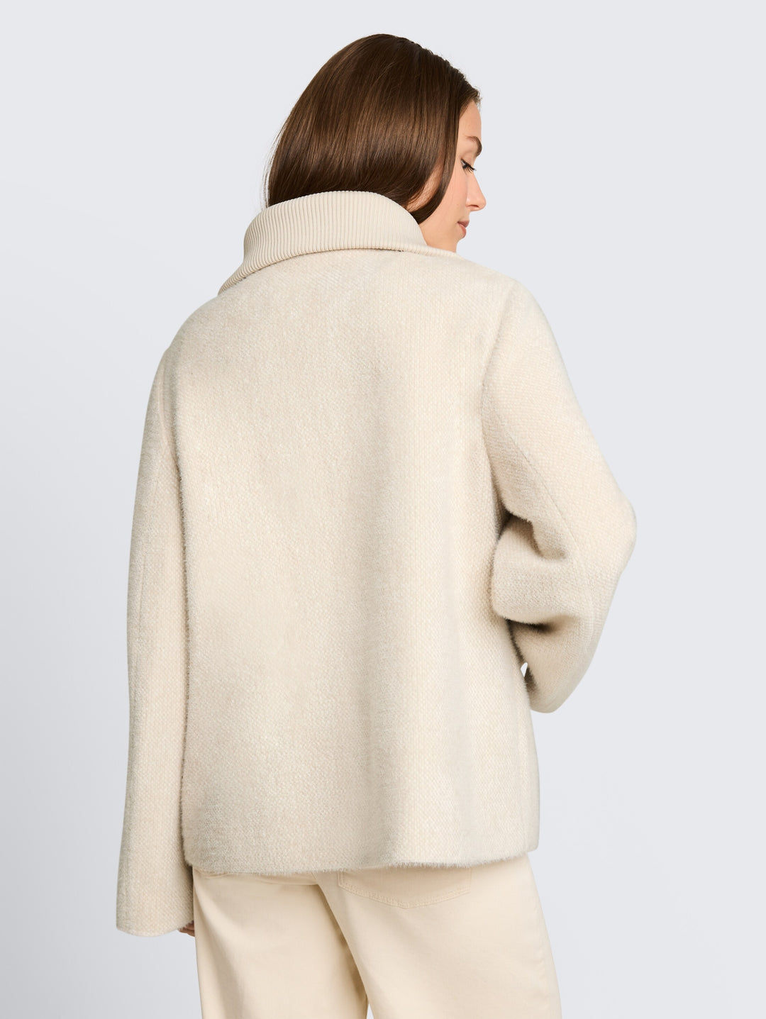 structured cosy jacket, cold beige structure 41069 Bild 8