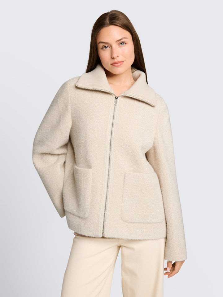 structured cosy jacket, cold beige structure 41069 Bild 9