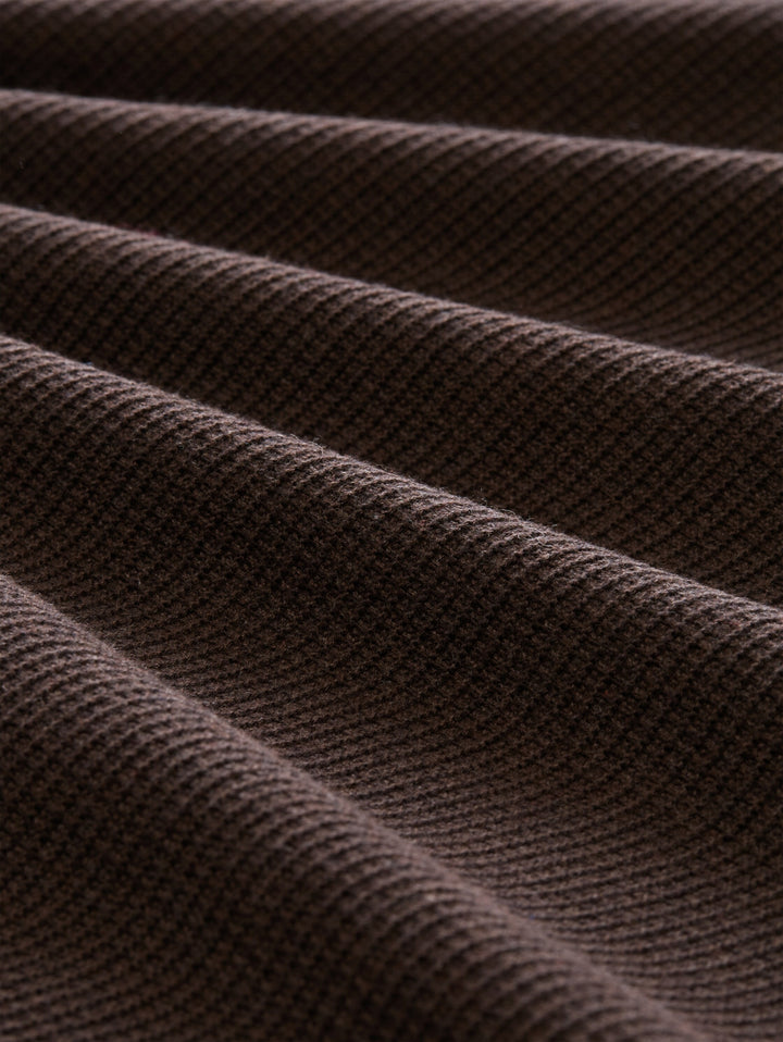 structured crew neck knit, dark chocolate brown melange 40781 Bild 2