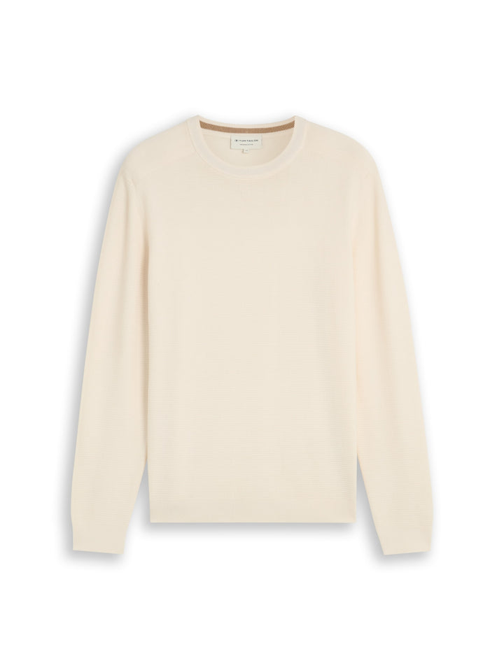 structured crew neck knit, Gardenia White 10348 Bild 1