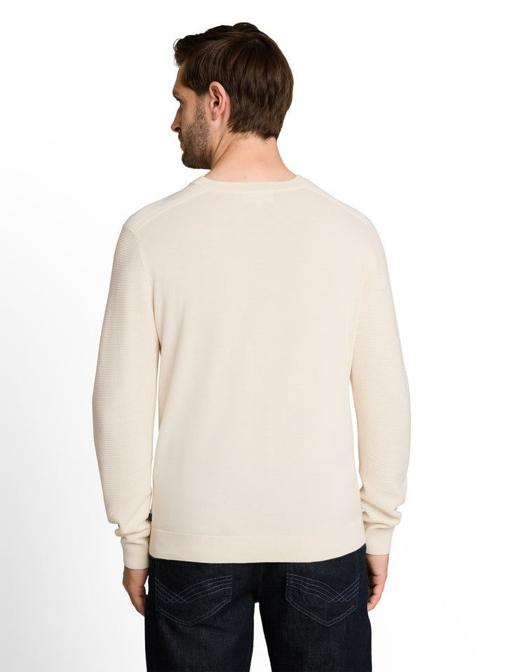 structured crew neck knit, Gardenia White 10348 Bild 4