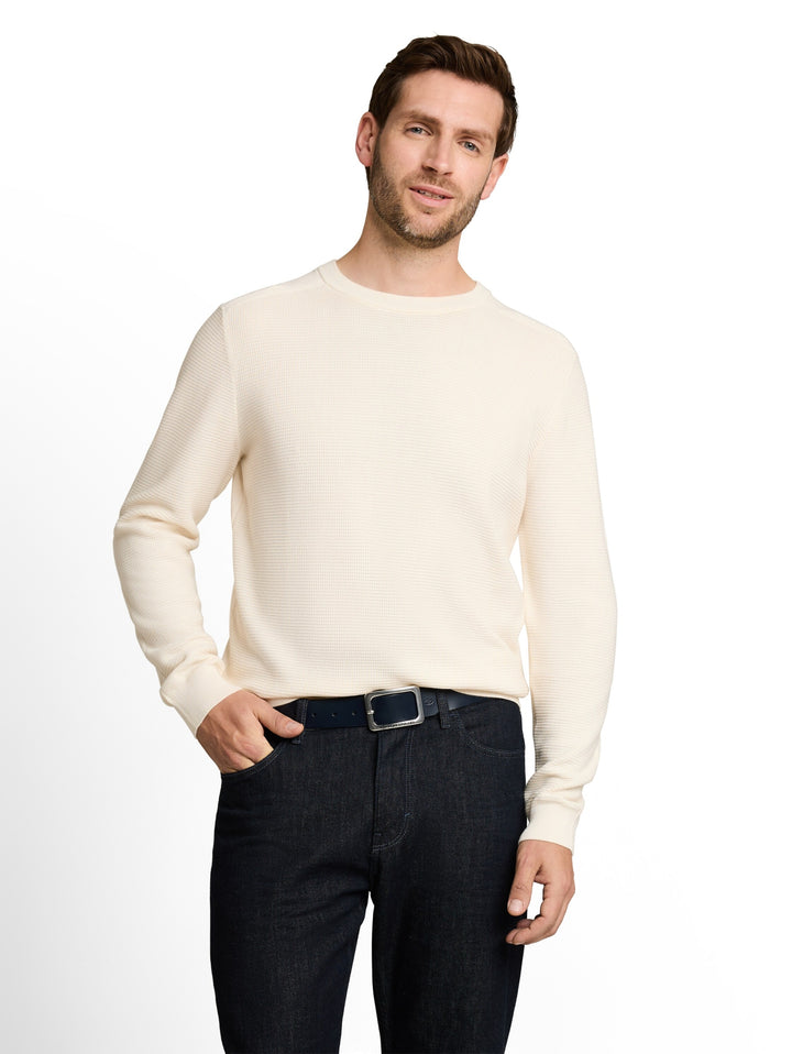structured crew neck knit, Gardenia White 10348 Bild 6