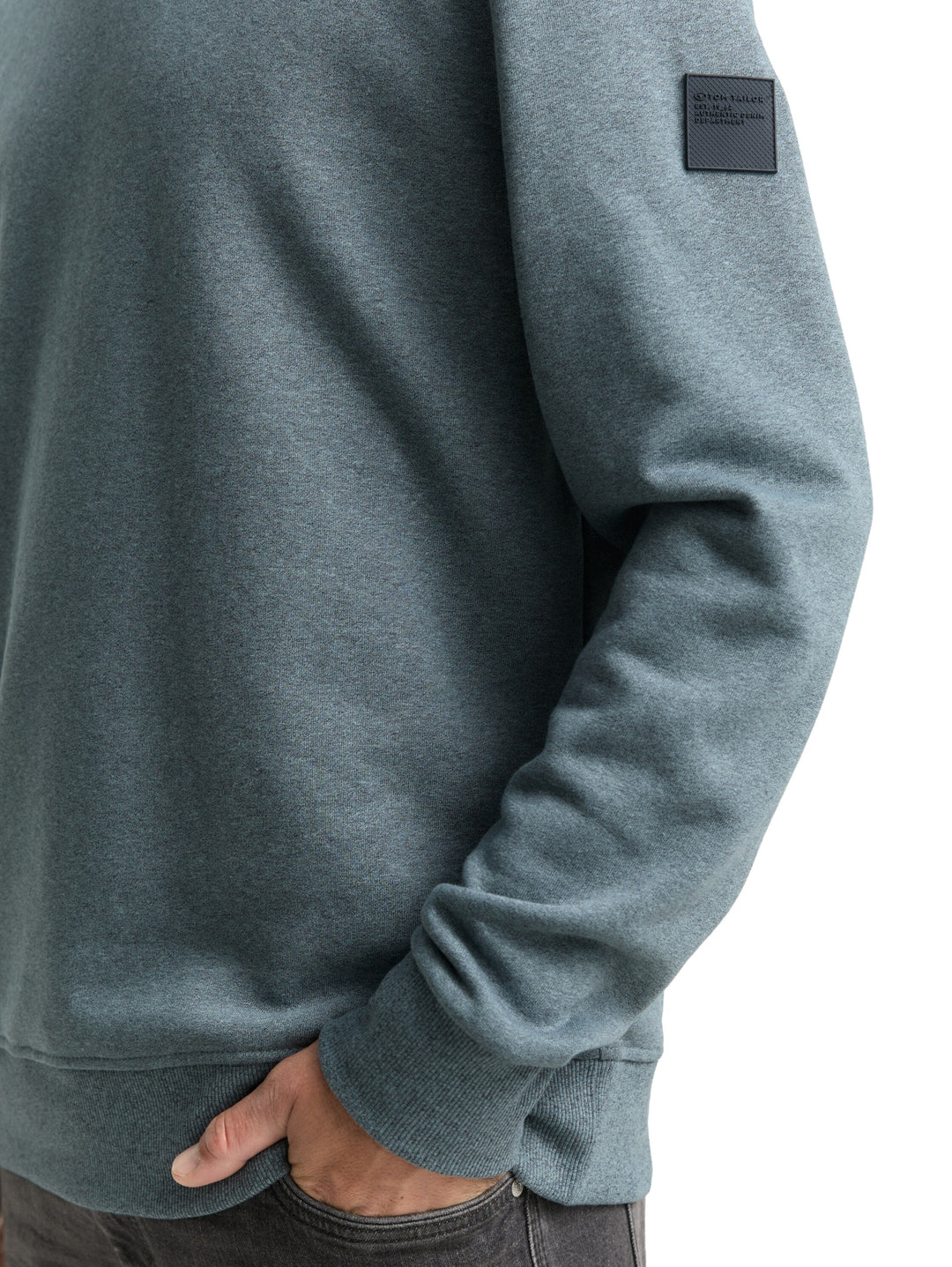 structured crewneck, grey mint navy structure 38871 Bild 6