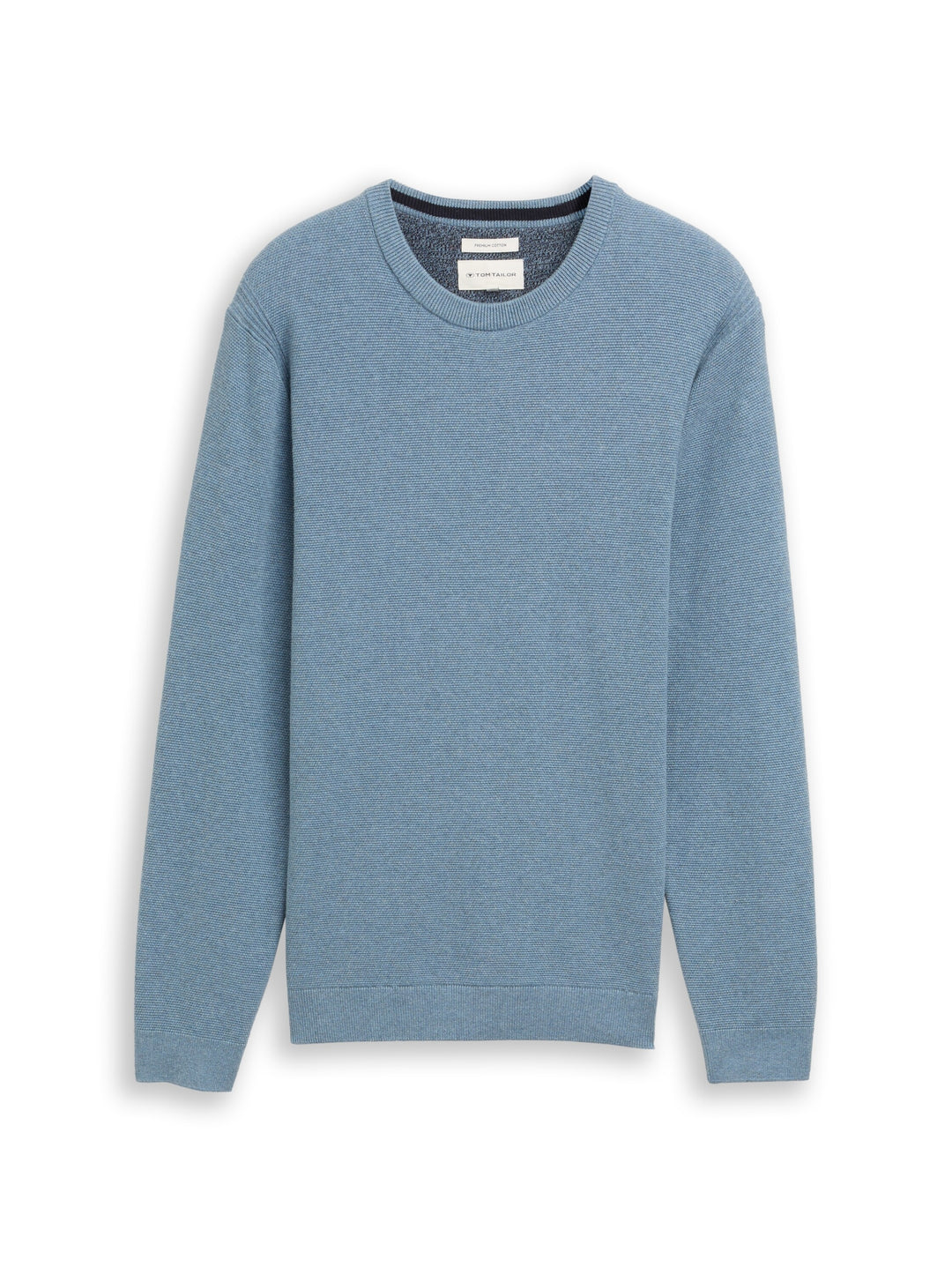 structured crewneck knit, faded blue melange 39094 Bild 1