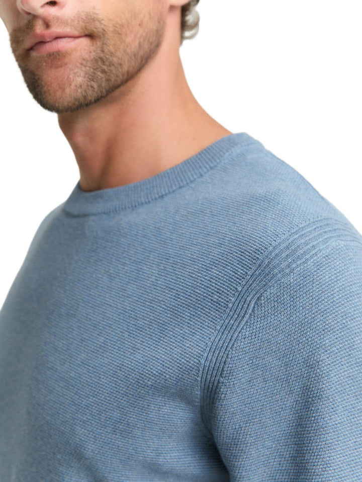 structured crewneck knit, faded blue melange 39094 Bild 6