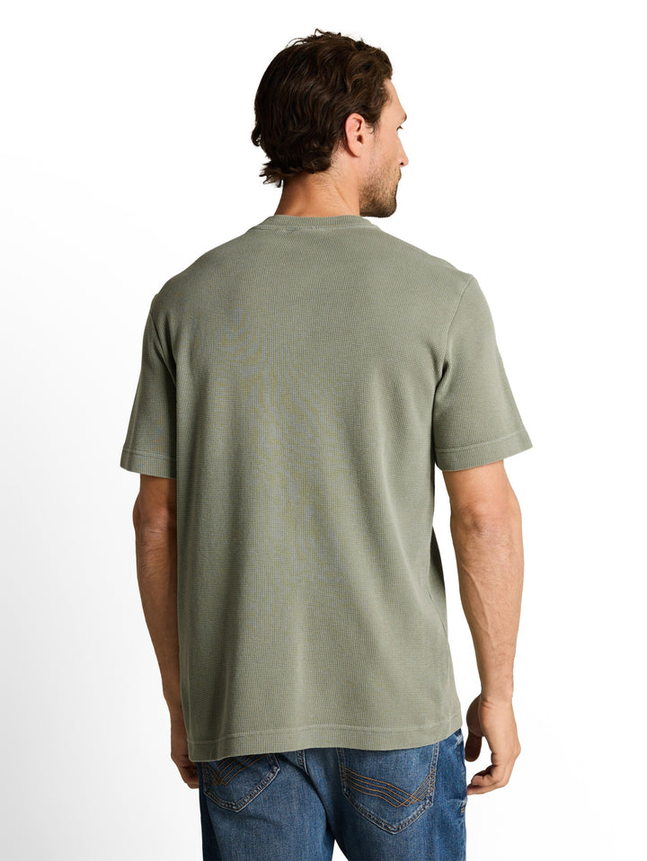 structured garment dye henley, Greyish Shadow Olive 10767 Bild 4