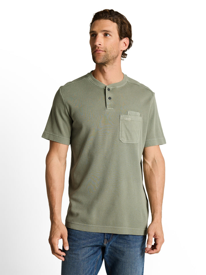 structured garment dye henley, Greyish Shadow Olive 10767 Bild 6