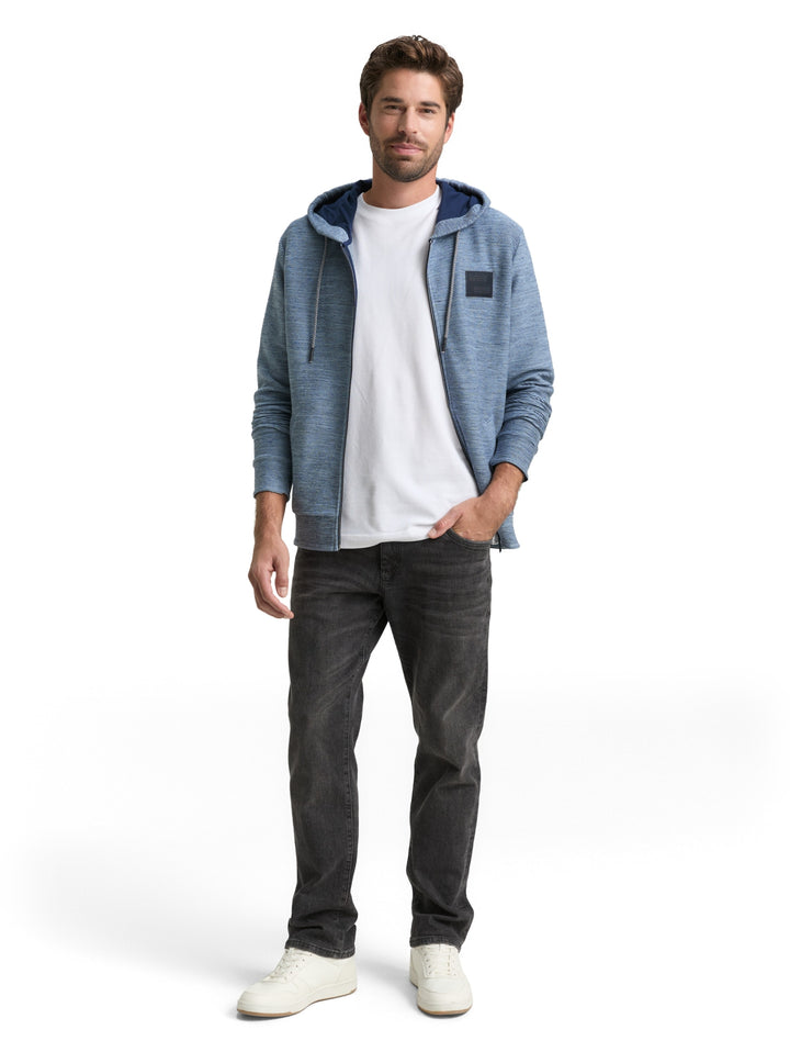 structured  hoodie, denim blue structured melange 39220 Bild 3