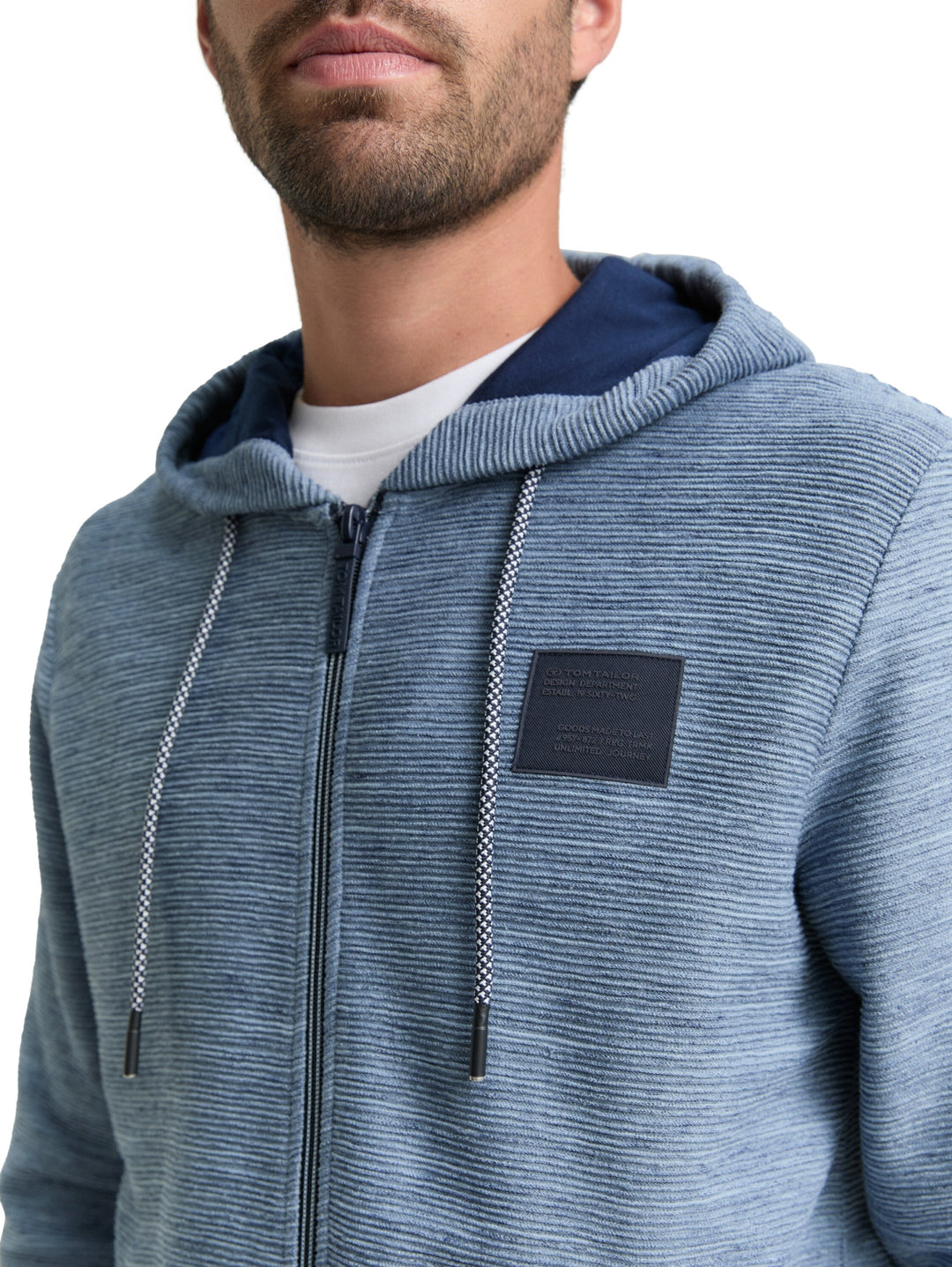 structured  hoodie, denim blue structured melange 39220 Bild 5