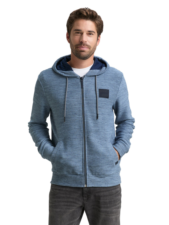 structured  hoodie, denim blue structured melange 39220 Bild 6