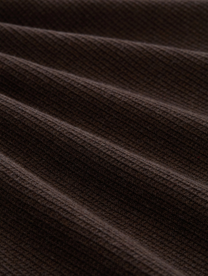 structured knit polo, dark chocolate brown melange 40781 Bild 2