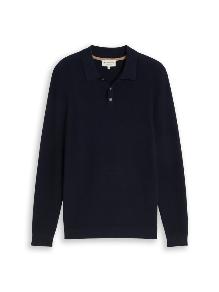 structured knit polo, sky captain blue 10668 Bild 1