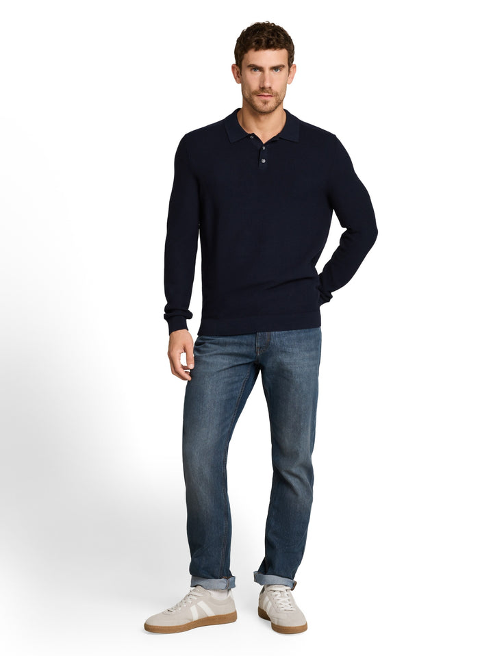 structured knit polo, sky captain blue 10668 Bild 3