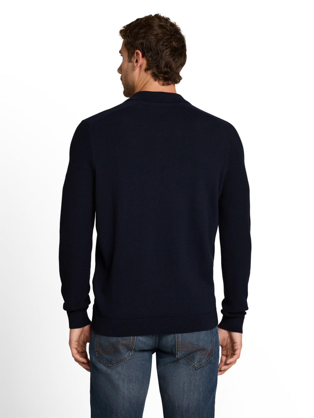 structured knit polo, sky captain blue 10668 Bild 4