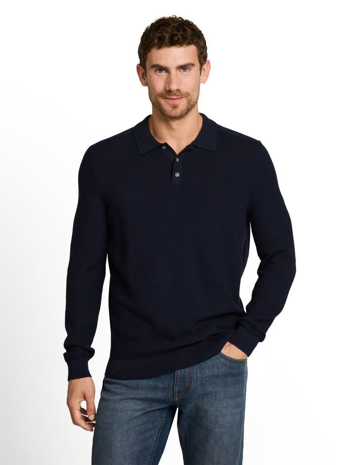 structured knit polo, sky captain blue 10668 Bild 5