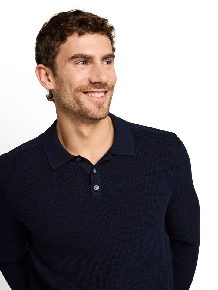 structured knit polo, sky captain blue 10668 Bild 6