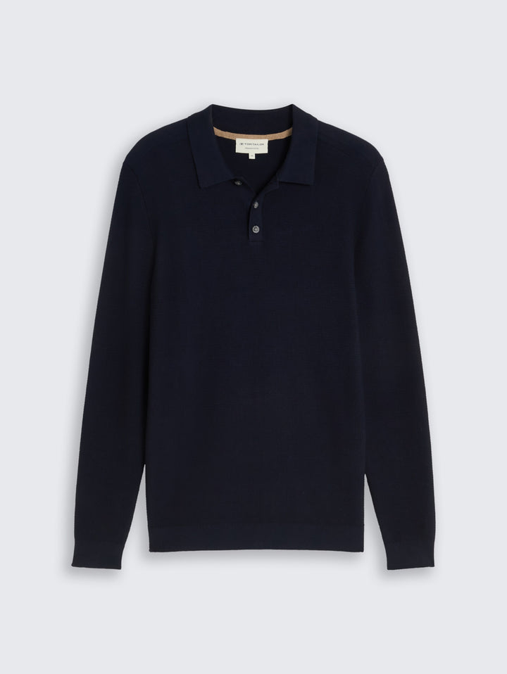 structured knit polo, sky captain blue 10668 Bild 7