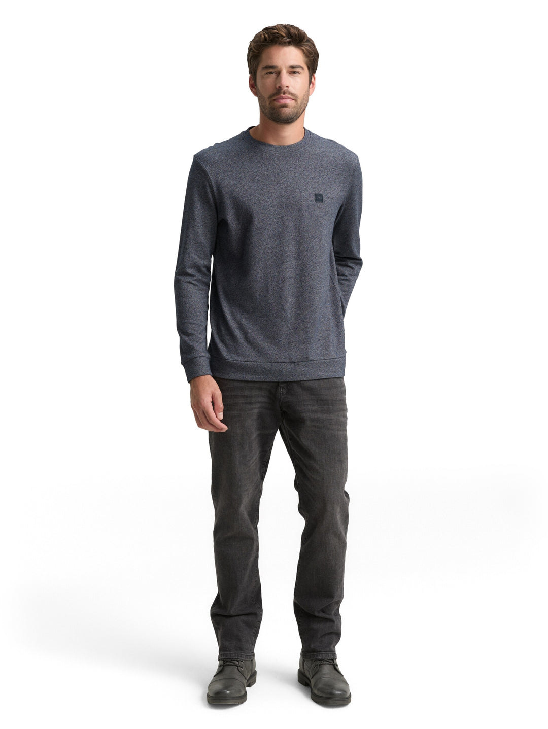 structured longsleeve, navy grindle structure 19932 Bild 3