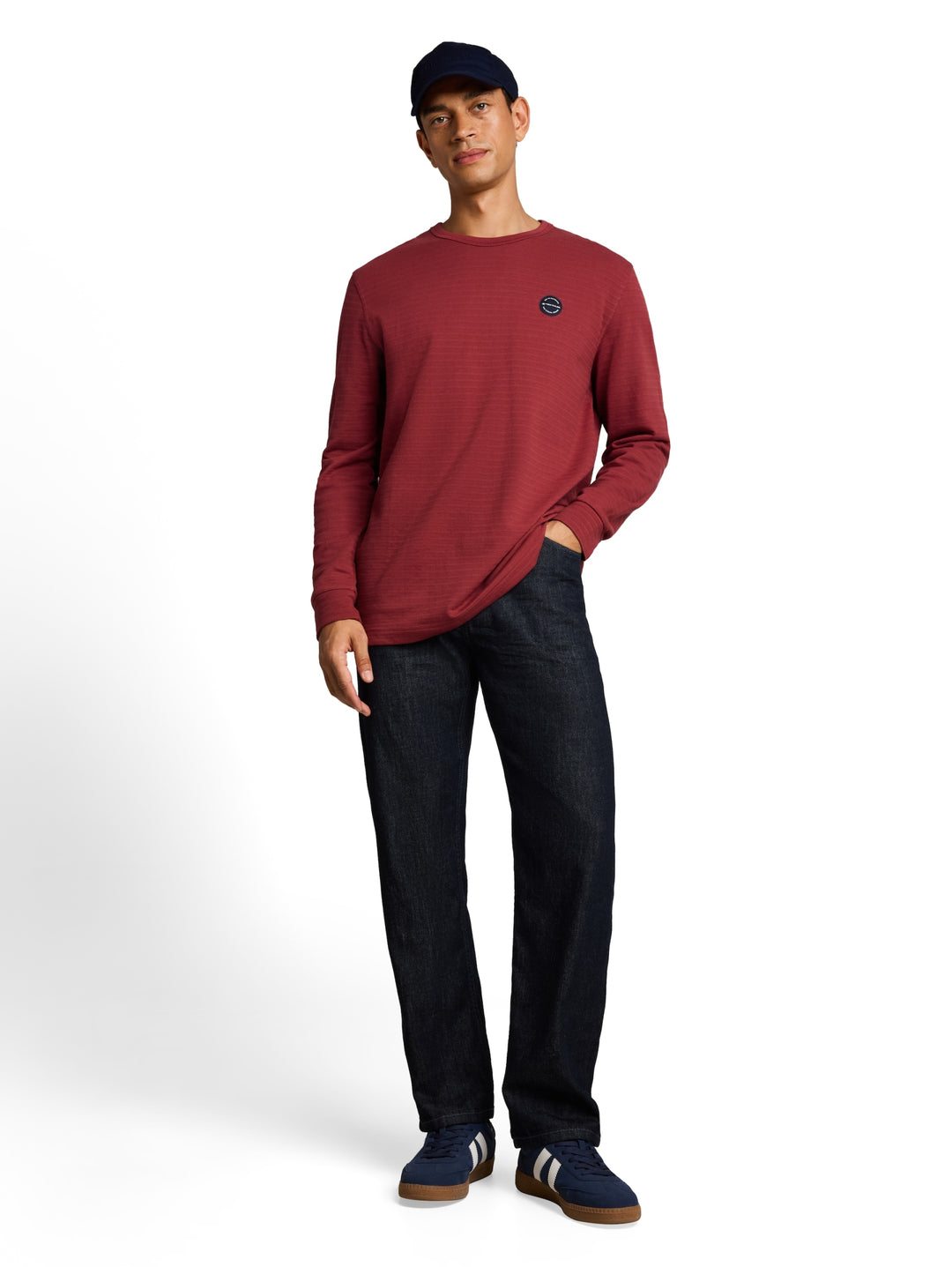 structured longsleeve, pear red 40581 Bild 3