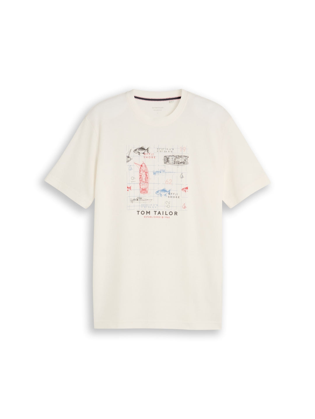 structured print t-shirt, Gardenia White 10348 Bild 1