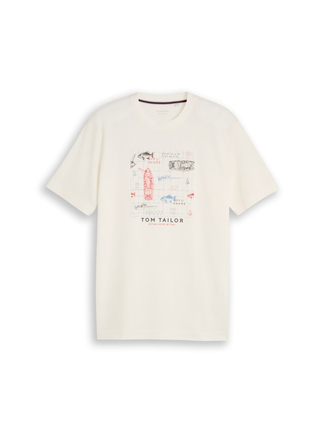 structured print t-shirt, Gardenia White 10348 Bild 1