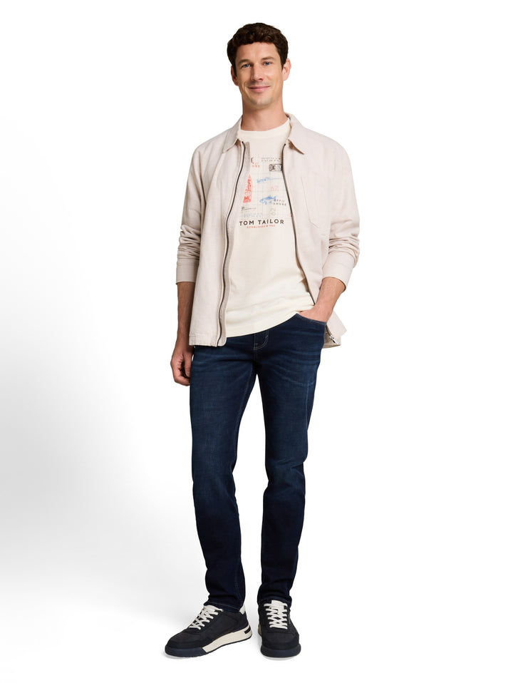 structured print t-shirt, Gardenia White 10348 Bild 3