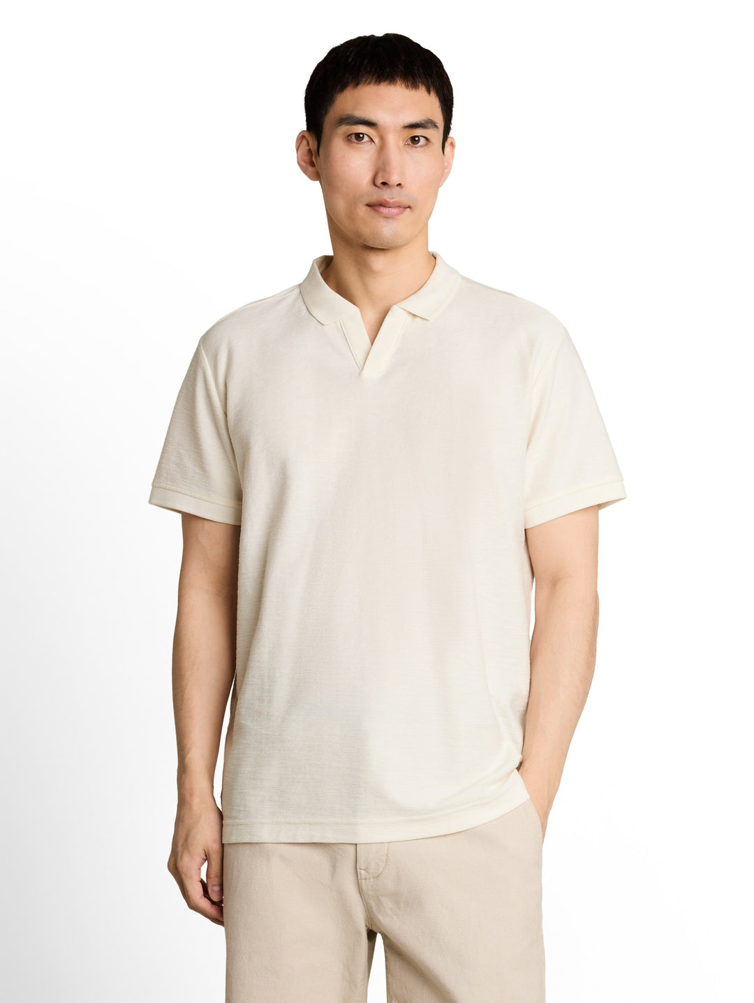 structured resort collar polo, Gardenia White 10348 Bild 6
