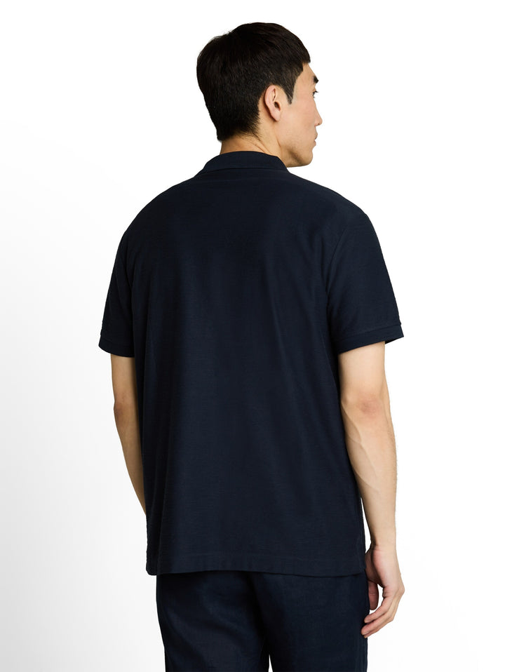 structured resort collar polo, sky captain blue 10668 Bild 4