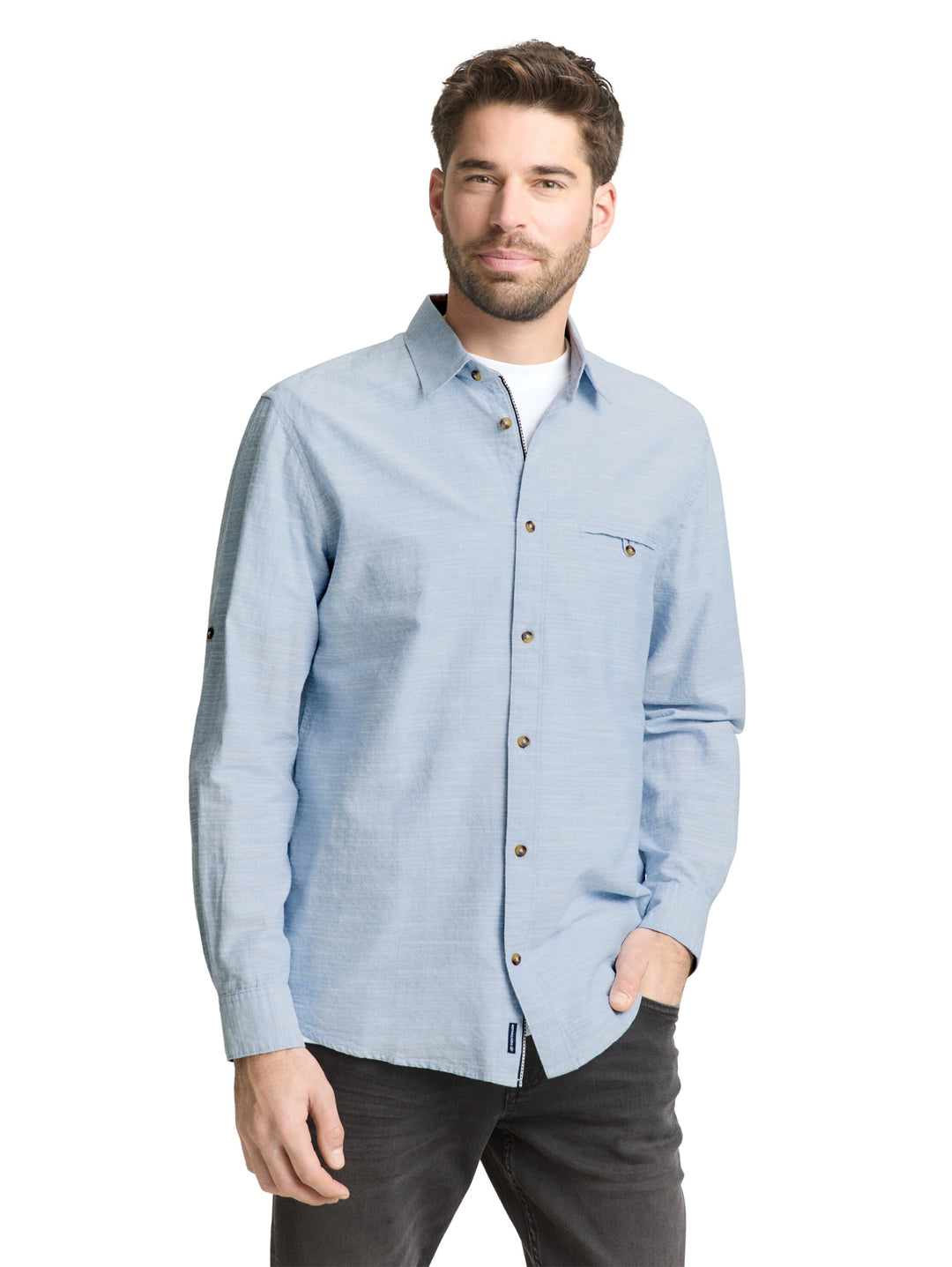 structured shirt, blue petrol structure 39537 Bild 5