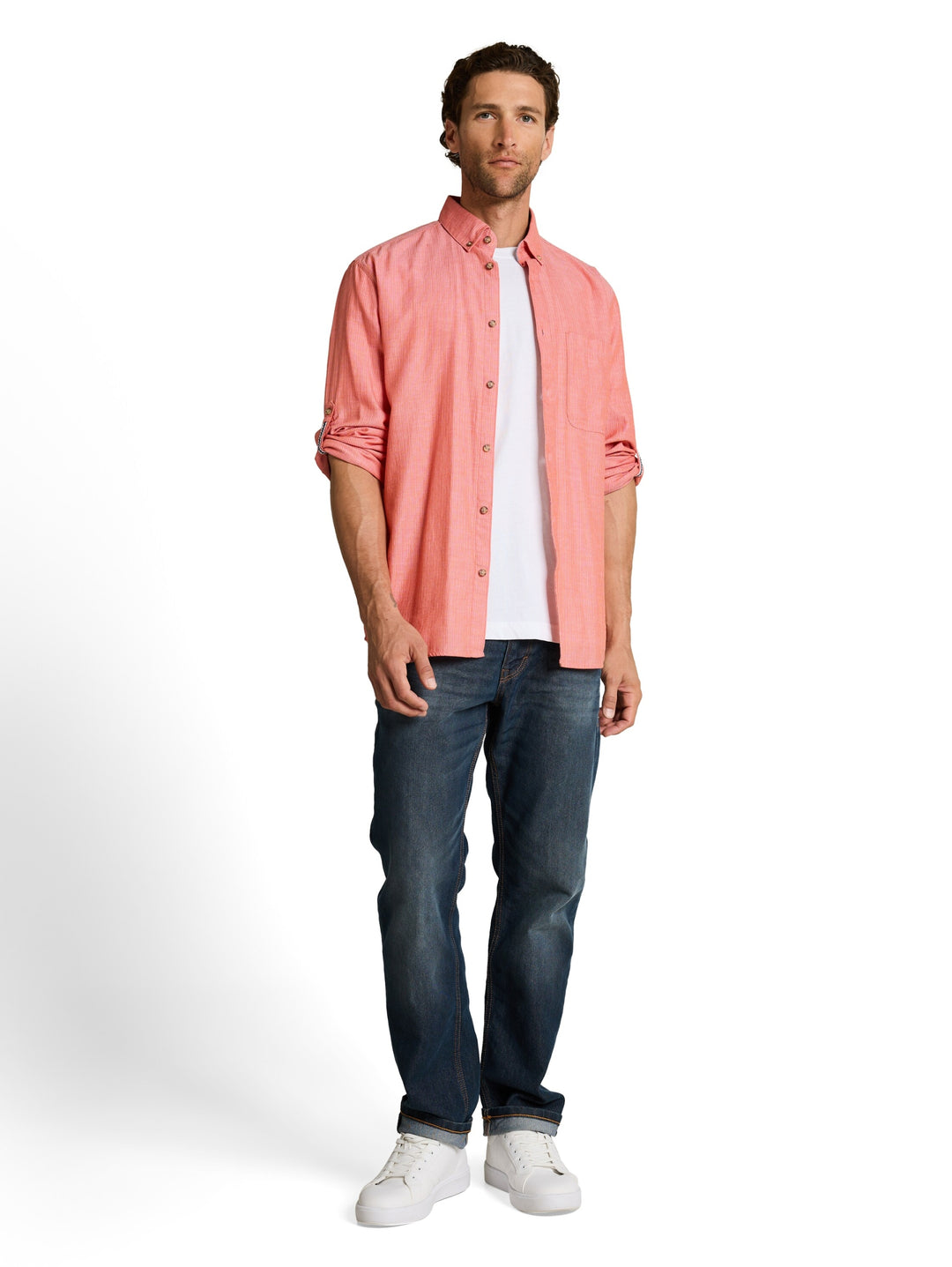 structured shirt, chili orange herringbone 39589 Bild 3