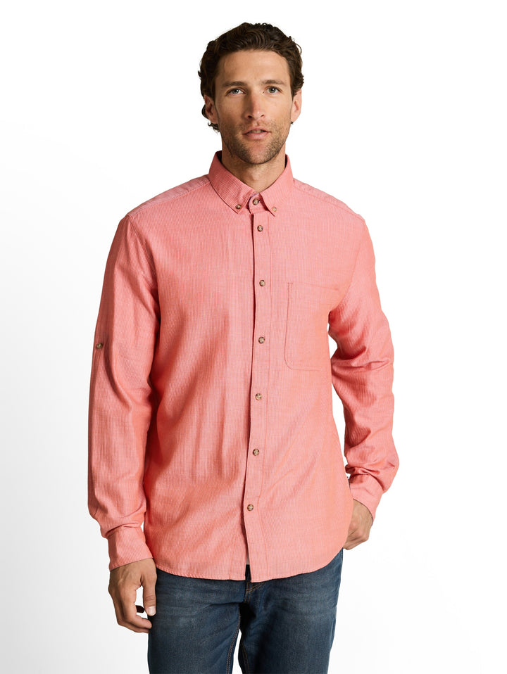 structured shirt, chili orange herringbone 39589 Bild 5