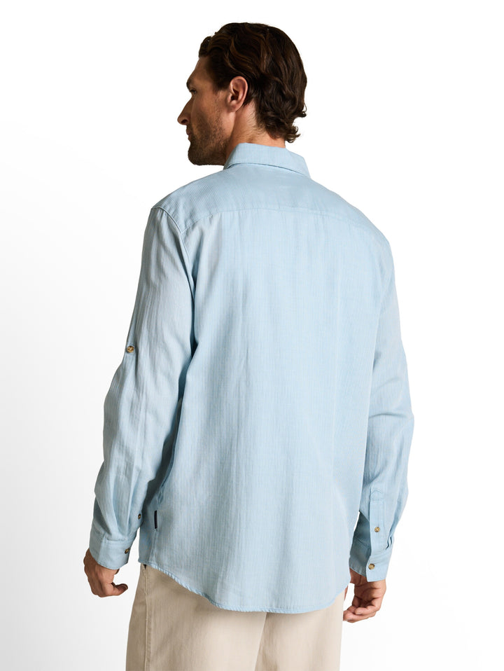 structured shirt, mountain blue herringbone 39588 Bild 4