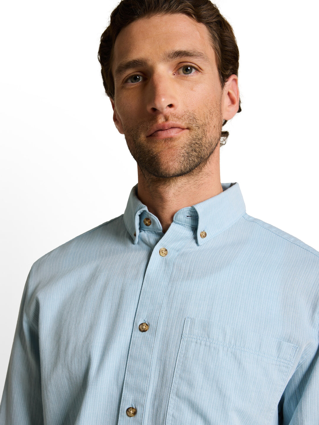 structured shirt, mountain blue herringbone 39588 Bild 5