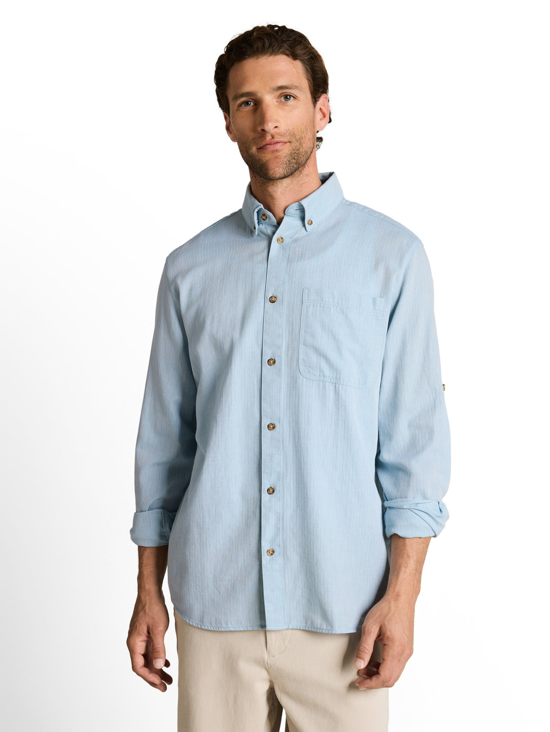 structured shirt, mountain blue herringbone 39588 Bild 6