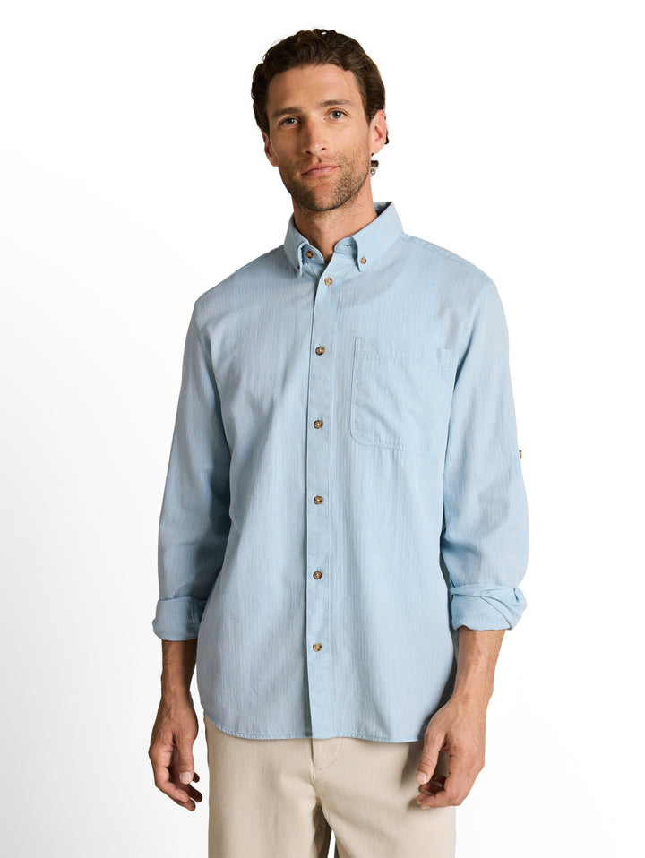 structured shirt, mountain blue herringbone 39588 Bild 6