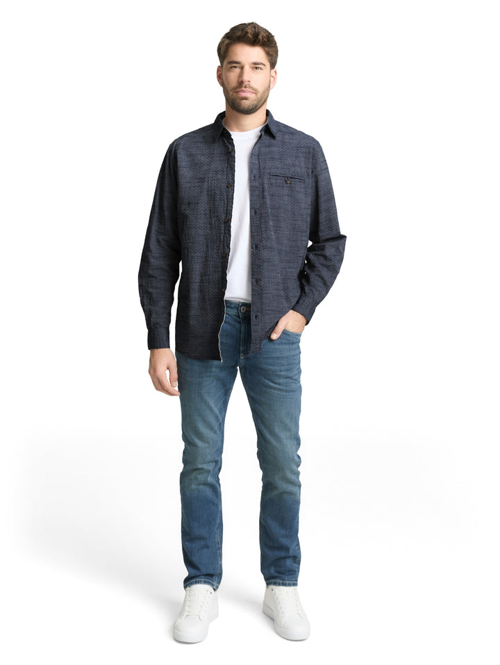 structured shirt, navy blue structure 39539 Bild 3