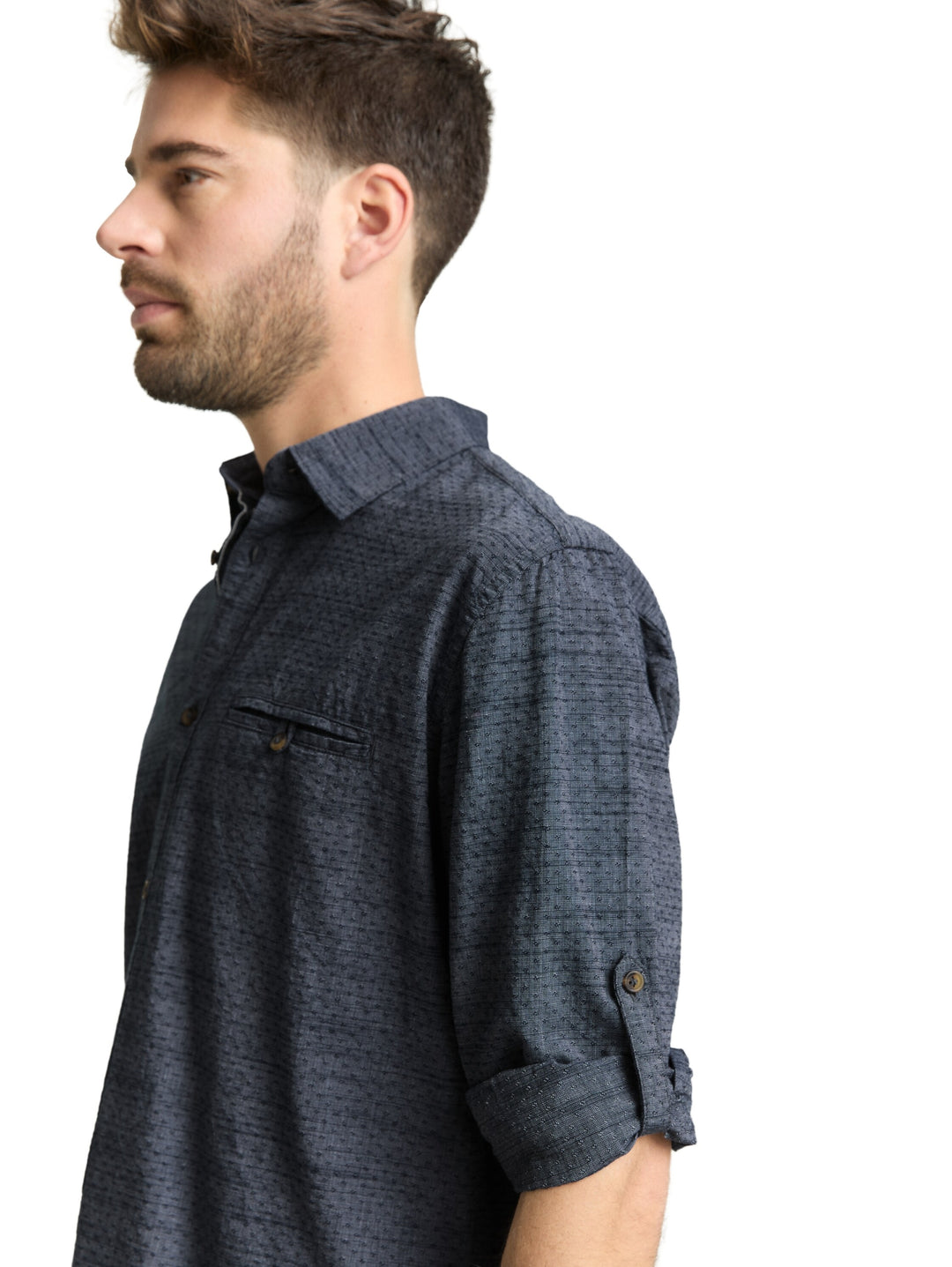 structured shirt, navy blue structure 39539 Bild 5