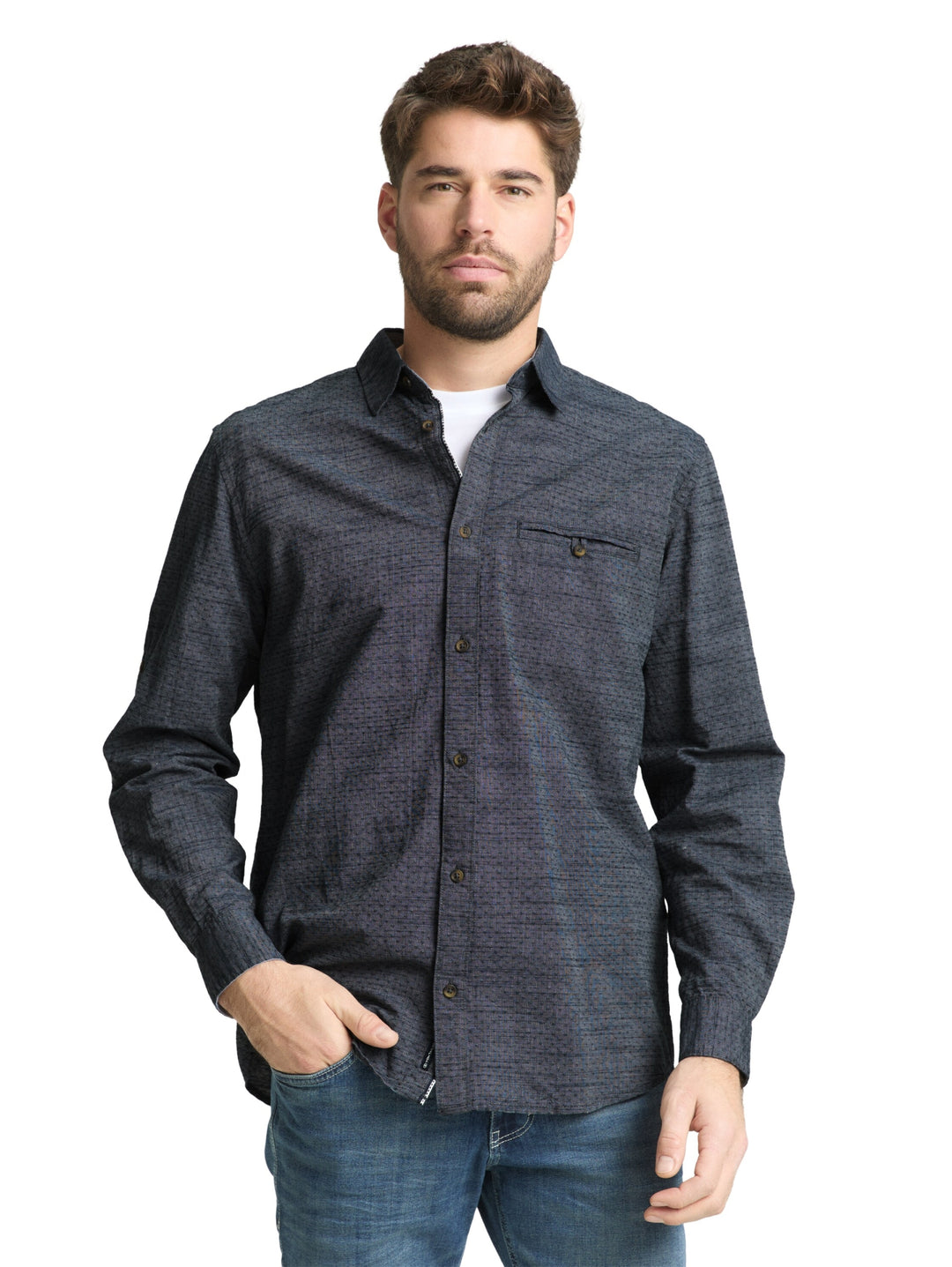 structured shirt, navy blue structure 39539 Bild 6